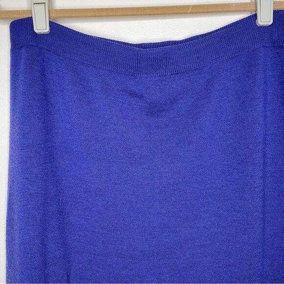 Eileen Fisher Merino Wool Skirt Sweater Knit Italian Yarn Purple Size Large - Picture 3 of 6
